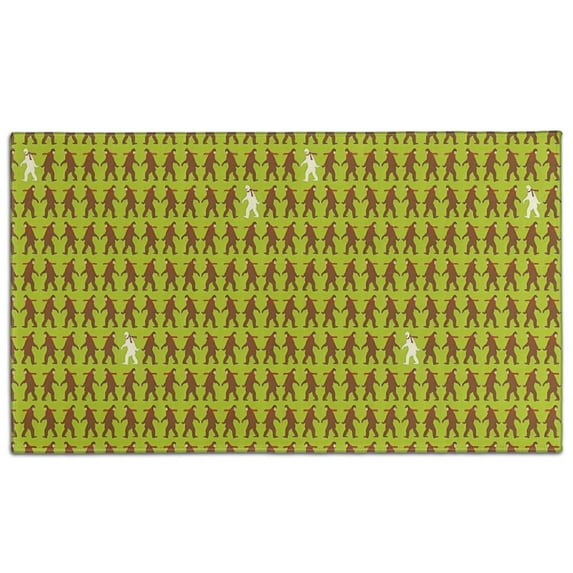 Green Bigfoot Pattern Door Rugs,Washable Non Slip Door Mats Indoor,Decorative Door Mats,Entry Mat Indoor for Entrance,Bedroom,Kitchen,Bathroom,17"x30"