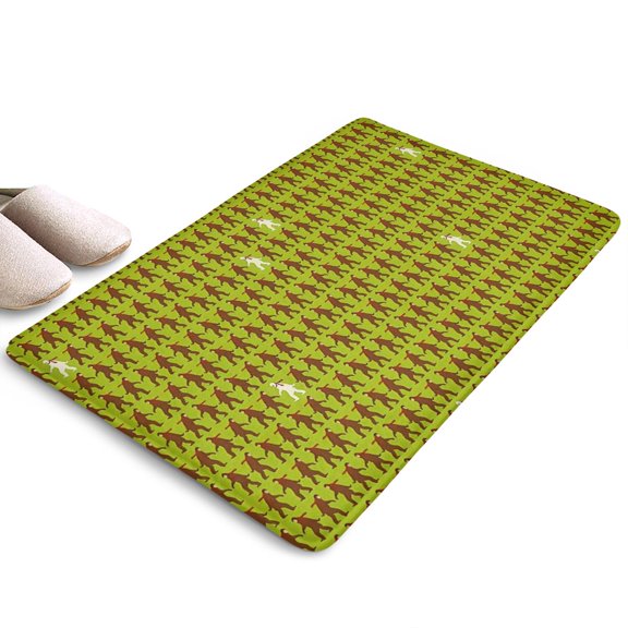 Green Bigfoot Pattern Flannel Non Slip Door Rugs,Washable Door Mats Indoor,Decorative Door Mats,Dirt-Resistant and Absorbent Doormat for Entrance,Bedroom,Kitchen,Bathroom,23.5x16in(60x40cm)