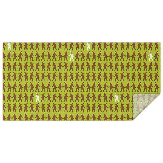 Green Bigfoot Pattern Rectangle Tablecloth 60"x120",Waterproof Polyester Rectangle Table Cloth, Wipeable Spillproof Polyester Tablecloth for Dining, Camping, Indoor and Outdoor