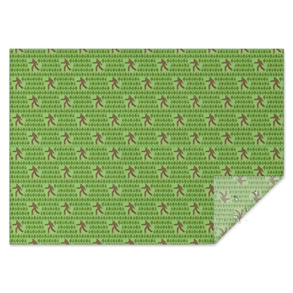 Green Bigfoot Pattern Rectangle Tablecloth 60"x84",Waterproof Polyester Rectangle Table Cloth, Wipeable Spillproof Polyester Tablecloth for Dining, Camping, Indoor and Outdoor