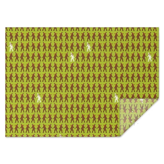 Green Bigfoot Pattern Rectangle Tablecloth 60"x84",Waterproof Polyester Rectangle Table Cloth, Wipeable Spillproof Polyester Tablecloth for Dining, Camping, Indoor and Outdoor