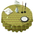 thumbnail image 1 of Green Bigfoot Pattern Round Tablecloth 60"x60",Wrinkle Wipeable Table Cloth for Kitchen Dining Room Picnic Patio Party, 1 of 6