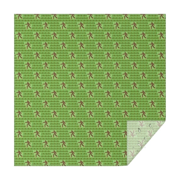 Green Bigfoot Pattern Square Tablecloth,Waterproof Square Table Cover,Wipeable Spillproof Washable Table Cover for Home Kitchen Party Decor 42"X42"(107x107cm)