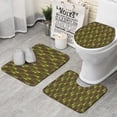 thumbnail image 1 of Green Bigfoot and Tree Pattern Bathroom Rugs Sets 3 Piece,Toilet Cover Set,Absorbent Non Slip Bathroom Mats Sets with U-Shaped Contour Rug Toilet Rug Set, 1 of 5