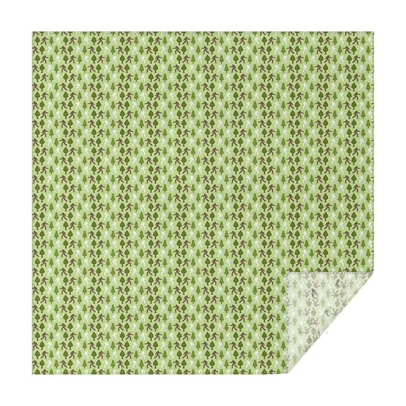 Green Bigfoot and Tree Pattern Square Tablecloth,Waterproof Square Table Cover,Wipeable Spillproof Washable Table Cover for Home Kitchen Party Decor 42"X42"(107x107cm)