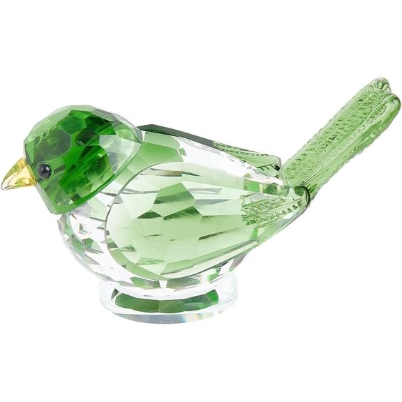 Green Bird Figurine Collectible Office Desk Table Home Decor Handmade Glass Animals Figurines Art Glass Birds Paperweight Plumage Decoration Gift 1pc