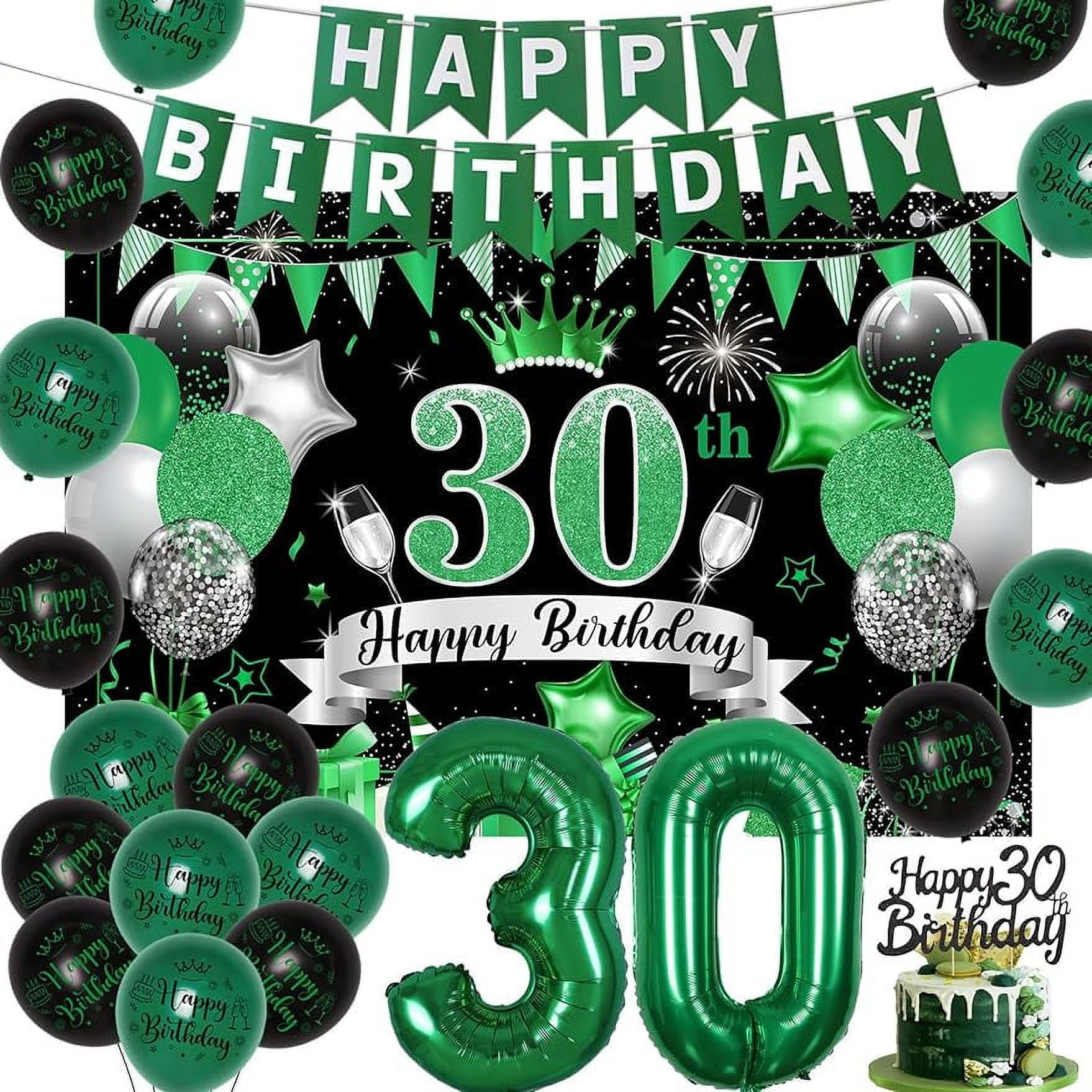 Soccer Cake Topper – Happy Birthday Sports Theme Decoration, Black Glitter, For Football Players