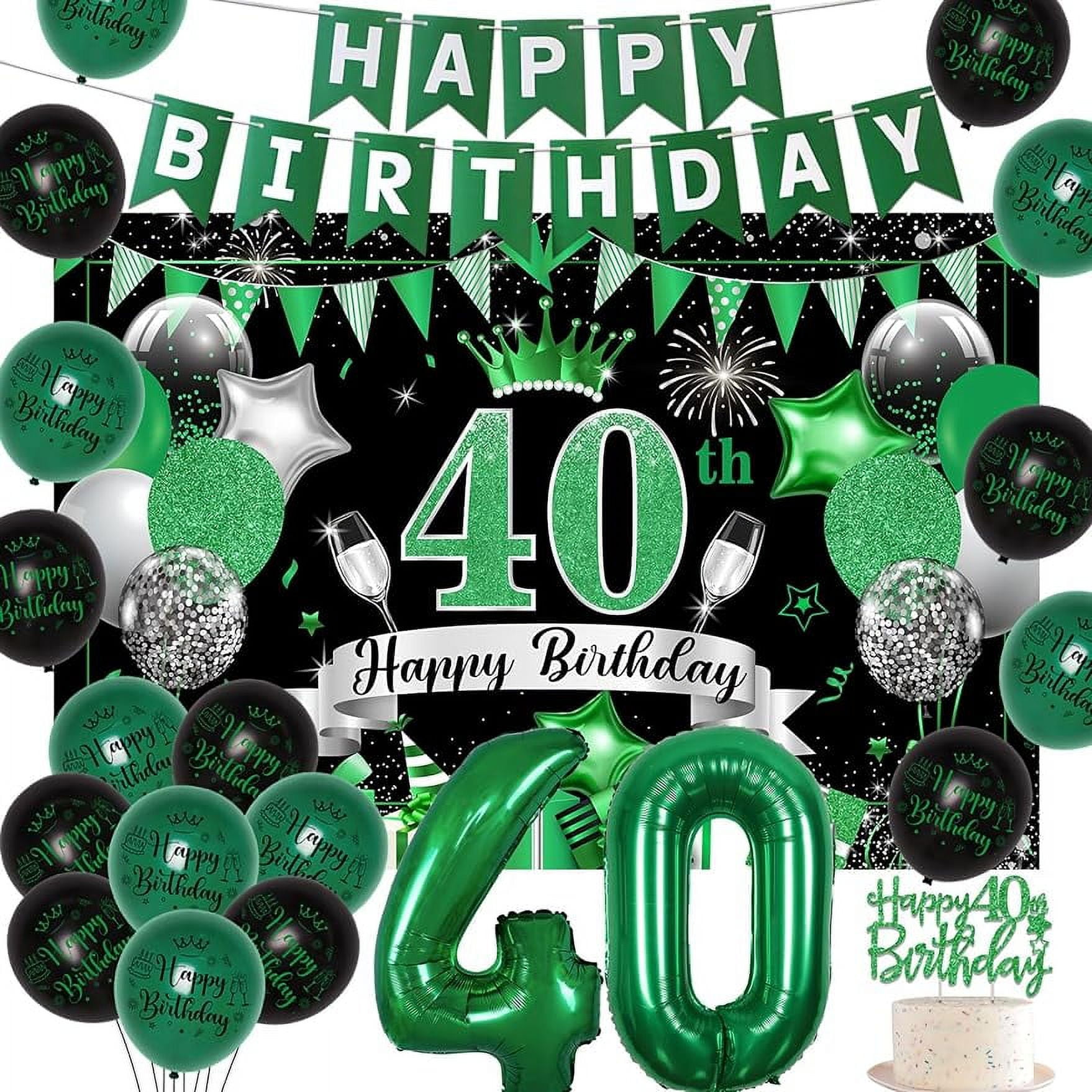 Decoration Anniversaire 40 Ans, Vert Et Or Ballon 40 Ans, Deco