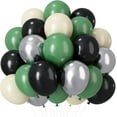 thumbnail image 1 of Green and Black Balloons, 12 Inch Metallic Silver Green Sand White Black Party Balloons Soccer Game Helium Latex Balloon for Boys Birthday Baby Shower Gaming Football Theme Party Decorations, 1 of 17