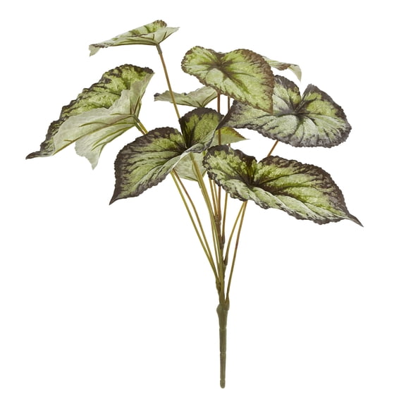 Green & Black Begonia Leaves Bush by Ashland - 19" Artificial Foliage Stems for Home Decor and Floral Arrangements - 12 Pack