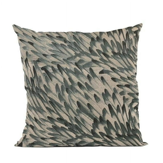 Green & Black Bird Feather Animal Luxury Throw Pillow - 20 x 20 in.