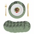 thumbnail image 1 of Green Black Branches Round 15 Inch Placemats Set of 6, Botanical Dead Tree Birds HeatResistant Non Slip Place Mats for Dining Table, Wipeable Braided Kitchen Table Mats for Housewarming, 1 of 9