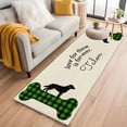 thumbnail image 1 of Green Black Buffalo Checkered 2'x6' Runner Rug, Bones Cute Dogs Pets Washable Non-Slip Area Rugs for Hallway Kitchen Floor Bedroom Entryway, StainResistant Laundry Carpet Decoration Indoor Mat, 1 of 9