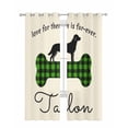 thumbnail image 1 of Green Black Buffalo Checkered Sheer Curtains 84 Inch Length 2 Panels Set for Living Room/Bedroom, Bones Cute Dogs Pets Kitchen Curtains Grommet Semi-Sheer Curtains Drapes Window Treatments 42"x84"x2, 1 of 7