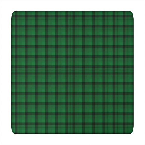 Green Black Checkerboard Checkered Pattern Square Fitted Tablecloth with Elastic Edge,Square Table Cover,Washable Elastic Table Cover for Home Kitchen Party Decor 34"x34"