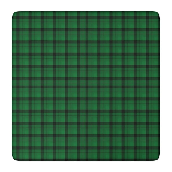 Green Black Checkerboard Checkered Pattern Square Fitted Tablecloth with Elastic Edge,Square Table Cover,Washable Elastic Table Cover for Home Kitchen Party Decor 36"x36"