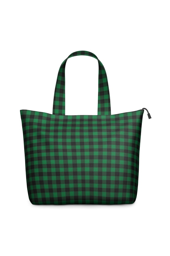 Green Black Checkerboard Checkered Pattern Travel Tote Bags for Women Carry On,Large Weekender Bags for Women Travel,Multi Functional Duffle Bag for Work,Shopping,Sports