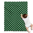 thumbnail image 1 of Green and Black Checkerboard Pattern Blanket,Comfortable Soft Flannel Throw Blanket,All Season,Warm Lightweight Blankets for Sofa Bed Couch Living Room Chair,30"x40", 1 of 4