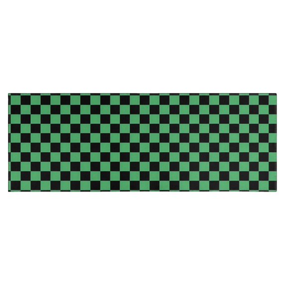 Green and Black Checkerboard Pattern Kitchen Rug Mat,Kitchen Runner Rugs Non Skid Washable,Decorative Kitchen Floor Mats for Kitchen,Sink,Laundry,17"X47"