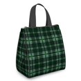 thumbnail image 1 of Green and Black Checkered Pattern Insulated Lunch Bag for Women Men, Large Portable Soft Cooler Tote, Thermal Food Storage Bag with Pearl Cotton, 8.66L, 8.75"x5.75"x9.5", 1 of 6