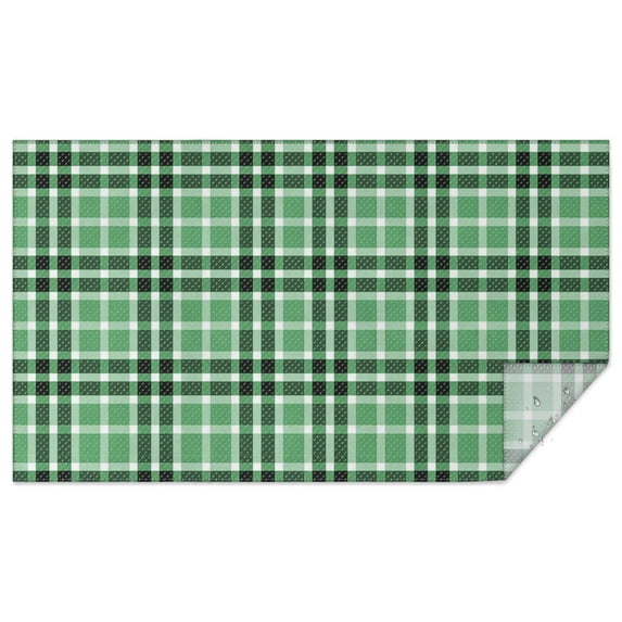 Green Tablecloth Pattern Green and Black Checkered Pattern Waterproof Tablecloth, Rectangular ...