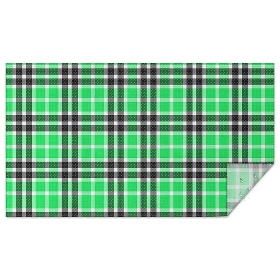 Green and Black Checkered Pattern Waterproof Tablecloth, Rectangular ...