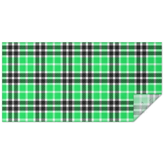 Table Menu App Green and Black Checkered Pattern Waterproof Tablecloth, Rectangular ...