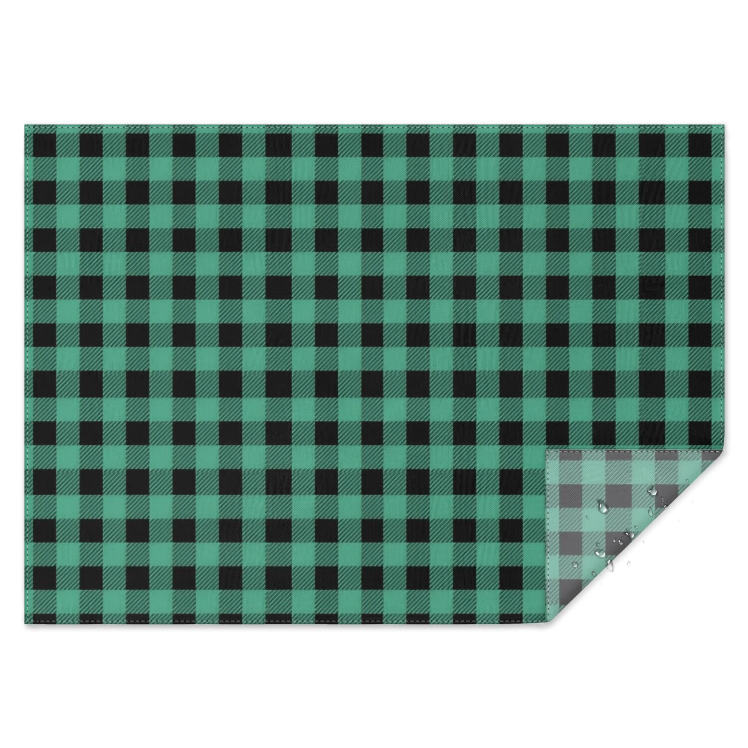 Green Tablecloth Pattern Green and Black Checkered Pattern Waterproof Tablecloth, Rectangular ...