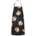 thumbnail image 1 of Green and Black Christmas Plaid Santa Pattern Apron-Garden Aprons for Women with Pockets-Cotton Linen Waterproof Kitchen Cooking Gardening Aprons Adjustable for Kitchen,Cooking,BBQ and Salon 33"x27", 1 of 7