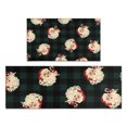 thumbnail image 1 of Green and Black Christmas Plaid Santa Pattern Kitchen Rugs Sets Of 2,Anti Fatigue Kitchen Mat Rugs Non Slip Washable,Decorative Kitchen Floor Mats for Kitchen,Sink,Laundry,17"x30"+17"x47", 1 of 7
