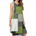 thumbnail image 1 of Green Black Grey Abstract Dress Elegant Party Dresses Evening Dresses Women Dress Sleeveless Dress Ladies Dresses, 1 of 4