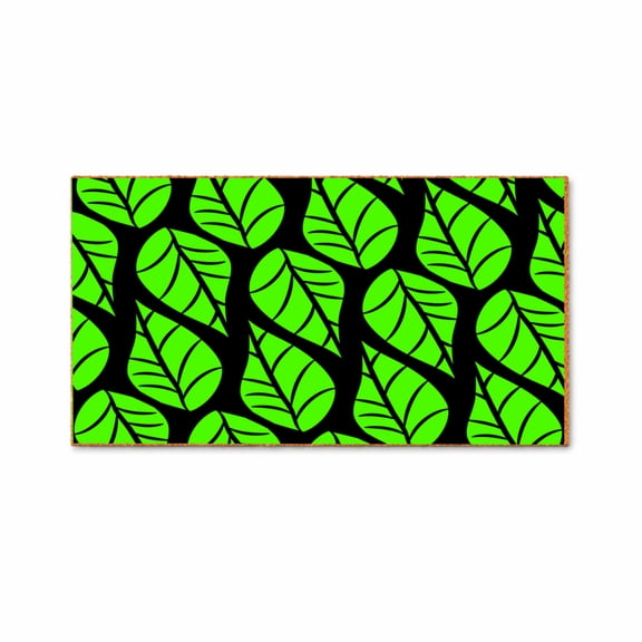 Leaf Pattern Doormat, Houseplant Inspired Welcome Mat, Indoor Outdoor Entry Rug (24x48 inches) 1878