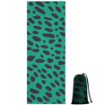 thumbnail image 1 of Green and Black Of Leopard Print Hot Yoga Mat Towel Non Slip for Hot Yoga - Quick-Drying Yoga Mat Cover with 4 Corner Pockets with Travel Bag - Hot Yoga Towel Non Slip 74"x26", 1 of 6
