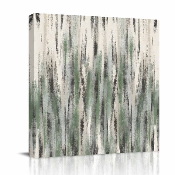 Green Black Nostalgia Pencil Touches Canvas Wall Art for Living Room, Gradient Lines Overlay Wall Decor Framed Artwork Pictures Ready to Hang for Bedroom Office Home Decor