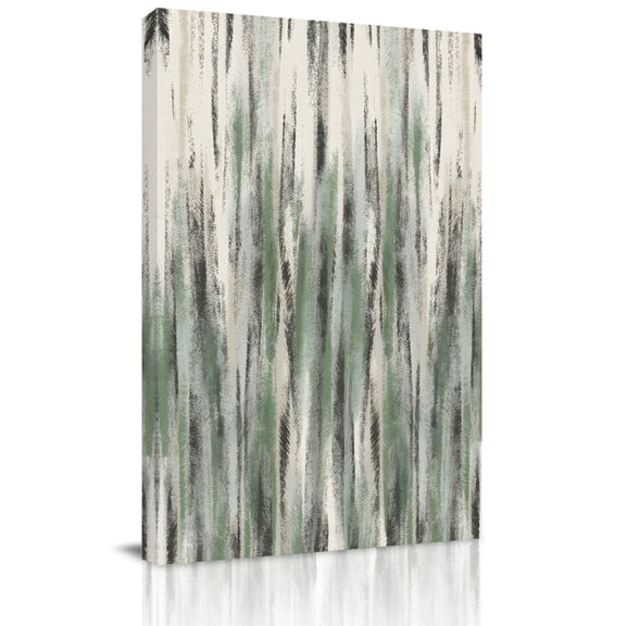 Green Black Nostalgia Pencil Touches Canvas Wall Art for Living Room, Gradient Lines Overlay Wall Decor Framed Artwork Pictures Ready to Hang for Bedroom Office Home Decor