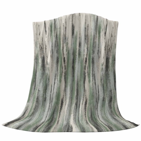 Green Black Nostalgia Pencil Touches Throw Flannel Blanket Gradient Lines Overlay Super Soft Cozy Bed Blanket, Lightweight Plush Fuzzy Bed Throw for Bedroom Sofa Couch Living Room 30x40In,