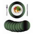 thumbnail image 1 of Green Black Ombre Round 15 Inch Placemats Set of 8, Modern Gradient Abstract Art HeatResistant Non Slip Place Mats for Dining Table, Wipeable Braided Kitchen Table Mats for Housewarming, 1 of 9
