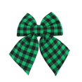thumbnail image 1 of Green Black Plaid Christmas Bow, 11.81 x 9.84 Inch Velvet Hanging Bow for Christmas Tree, Wreath, Mantel, Door & Holiday Party Decor, 1 of 7