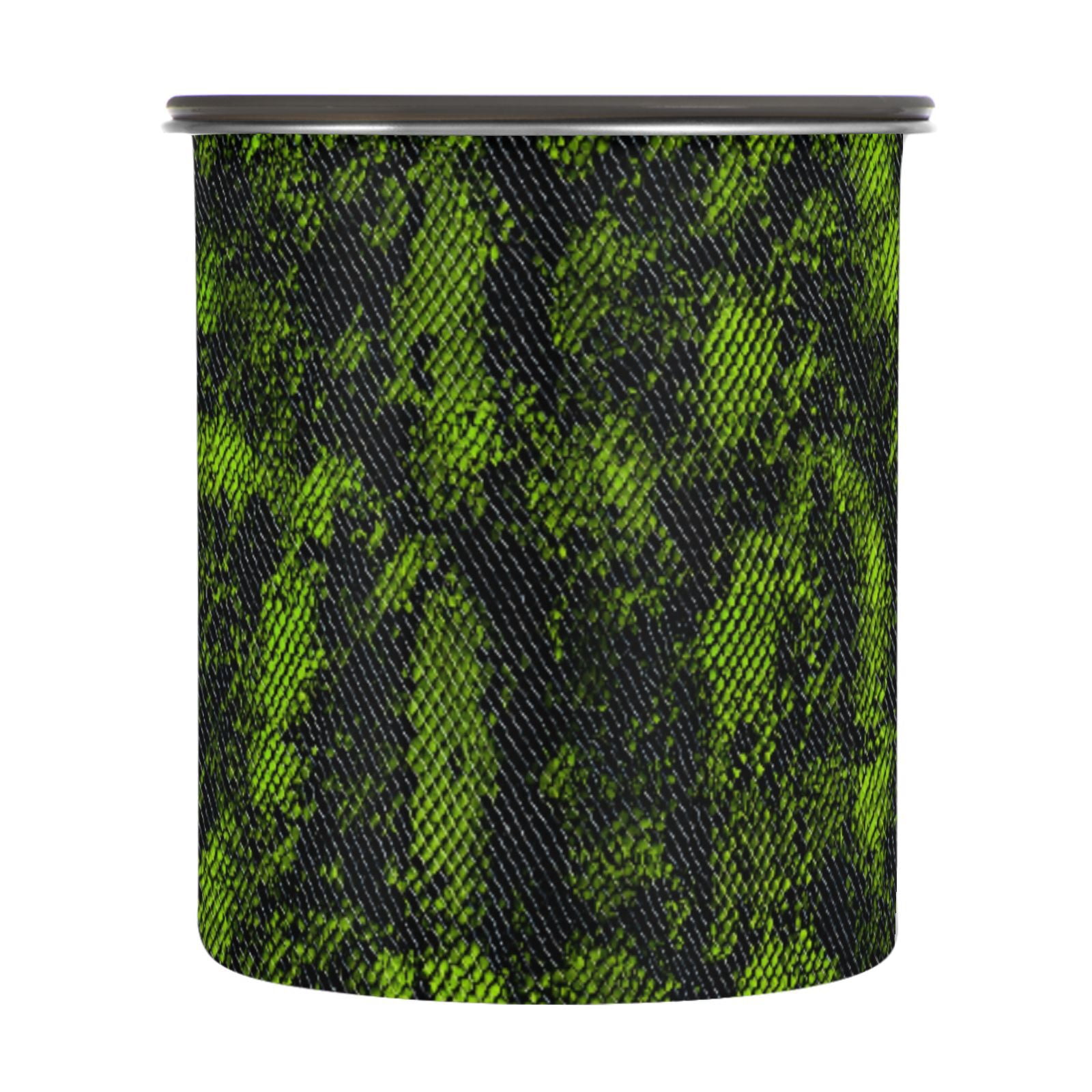 Green Black Snake Print Airtight Coffee Bean Canister 30oz Food Storage Containers with Lids For Gournd, Tea, Sugar, Flour, Rice, Cereal, Candy Cookie Jar