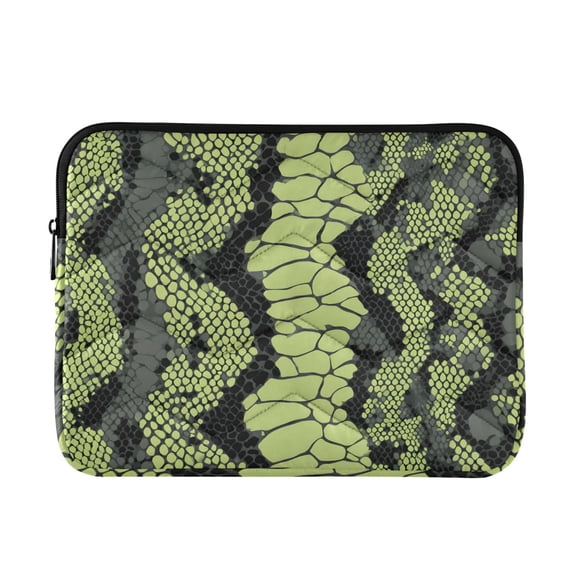 Green Black Snake Skin Quilted Laptop Protective Cases Computer Sleeves Tablet Bags Briefcases M