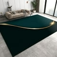 thumbnail image 1 of Green Black Stitching Area Rug, Simple Indoor Rug, Living Room Rug Decoration Soft Washable Warm Suitable For Bedroom Corridor Laundry Room Dormitory Office Study 4 x 5ft, 1 of 6