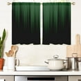 thumbnail image 1 of Green and Black Window Curtains for Kitchen Gothic Striped Mens Abstract Art Aesthetic Small Short Home Living Room Bedroom Bathroom Drapes Treatment Fabric 1 Pair, 27.5" W x 39" L, Gradient, 1 of 5