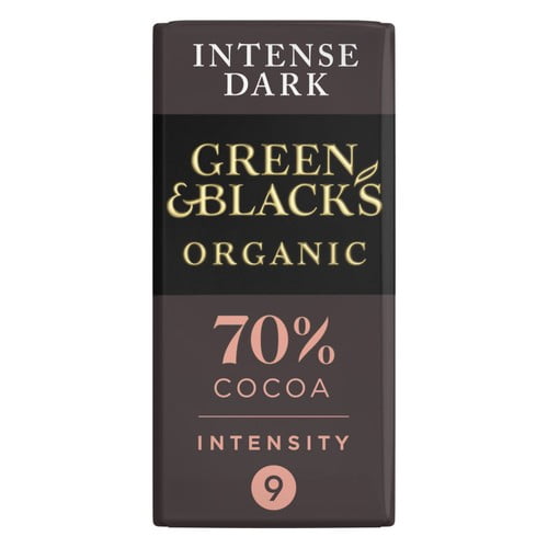 Green & Black's 70% Organic Dark Chocolate Bar 90g, British Import (Pack of 3)