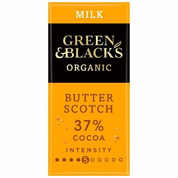 Green & Black's Organic Butterscotch Milk Chocolate Bar 90g, British Import (Pack of 3)
