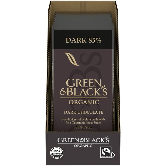 Green & Black's Organic Dark Chocolate Bar, 85% Cacao, 10 - 3.17 oz Bars