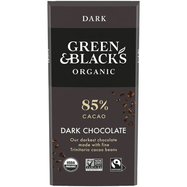 Green & Black's Organic Dark Chocolate Bar, 85% Cacao, 3.17 oz