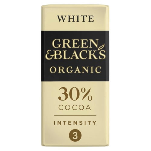 Green & Black's Organic White Chocolate Bar 90g, British Import (Pack of 3)