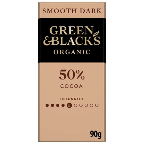 Green & Black's Smooth 50% Dark Chocolate Bar 90g, British Import (Pack of 3)
