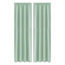 Green Blackout Curtain Thermal Insulated Energy Saving Scandinavian Solid Color Silk Fabric for Bedroom Kitchen 42x72 Inches