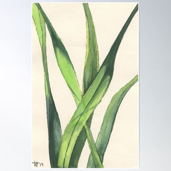 Green Blades Poster Wall Art, Modern Wall Decor For Living Room Bedroom, 12x18 UNFRAMED